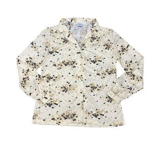 True Vintage Sears 60s 70s Perma-prest Floral Button Up‎ Blouse Fits Medium